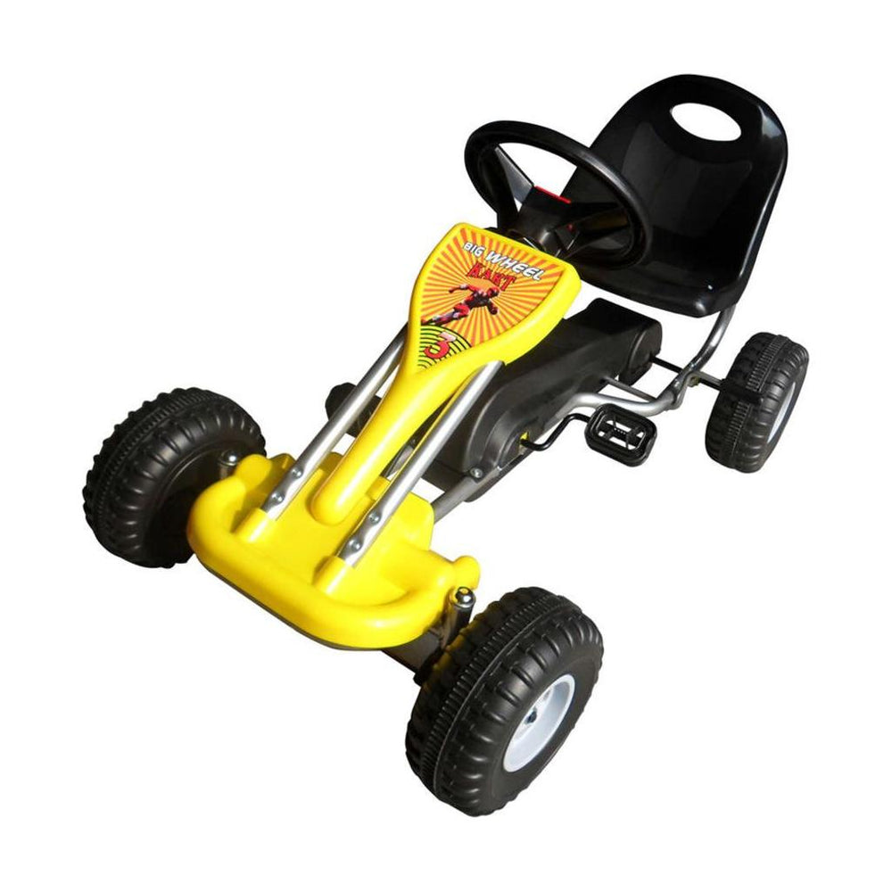 Kartingas, minamas pedalais, geltonas