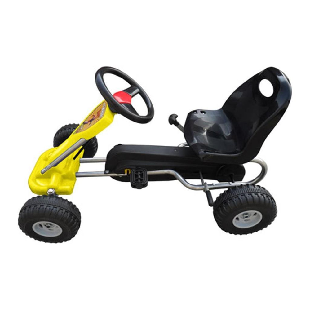 Kartingas, minamas pedalais, geltonas