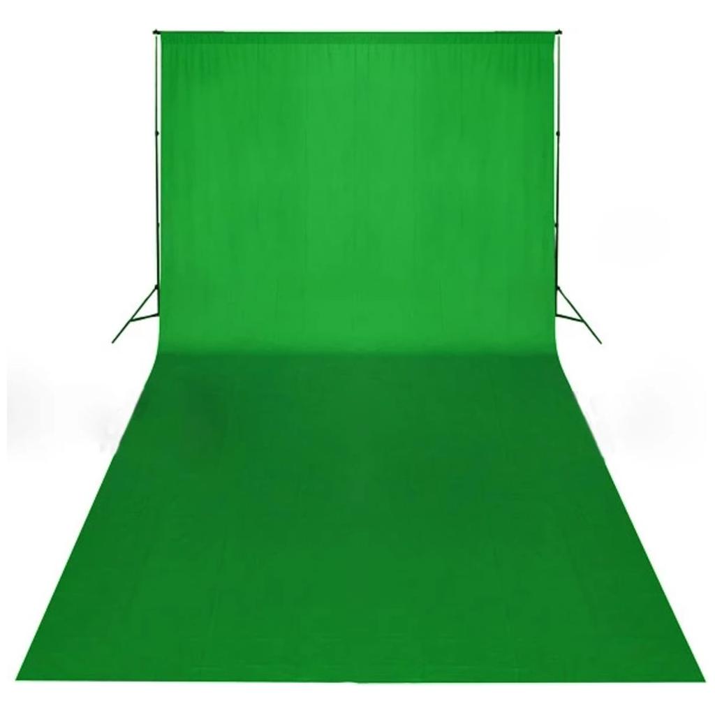 Medvilninis fonas, žalias, 600x300 cm, "chroma key"