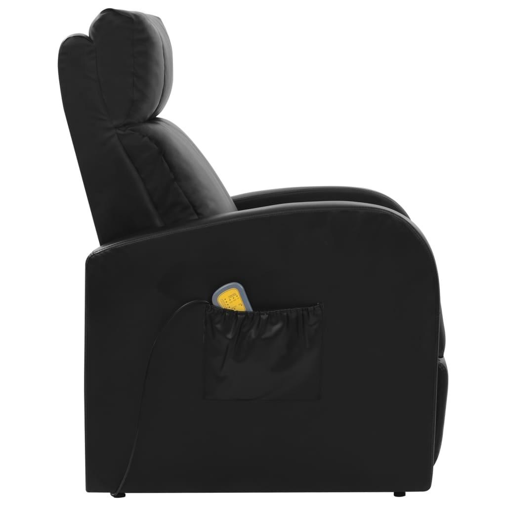 Elektr. masaž. krėslas su nuotoliniu valdymu, juodas