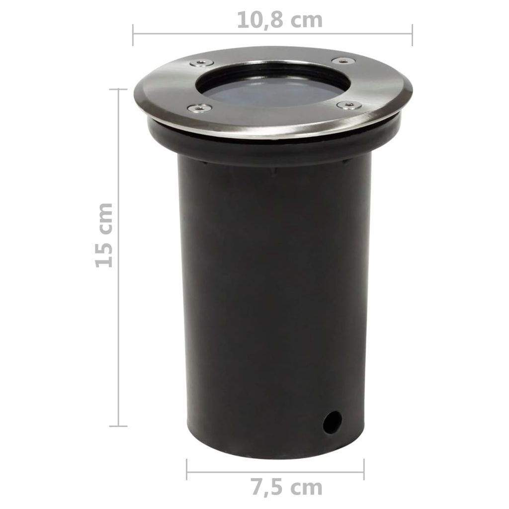 Lauko LED šviestuvai grindiniui, 12 vnt., apvalūs