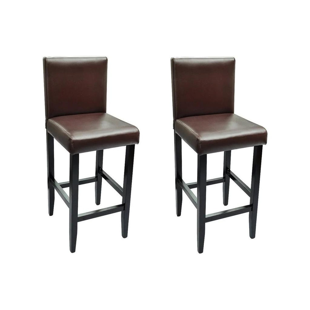 Baro kėdės, 2 vnt., dirbtinė oda, rudos