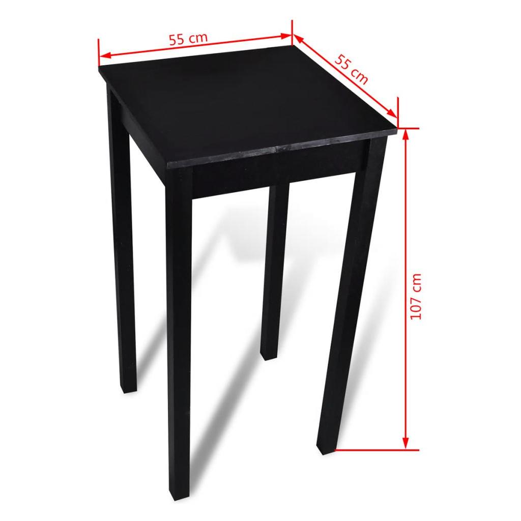 Baro stalas, MDF, juodas, 55x55x107 cm
