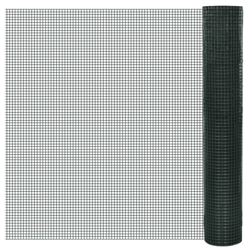 Vielinis Tinklas 1m x 10m, Dengtas PVC, Galvanizuotas, Akys 12 x 12 mm