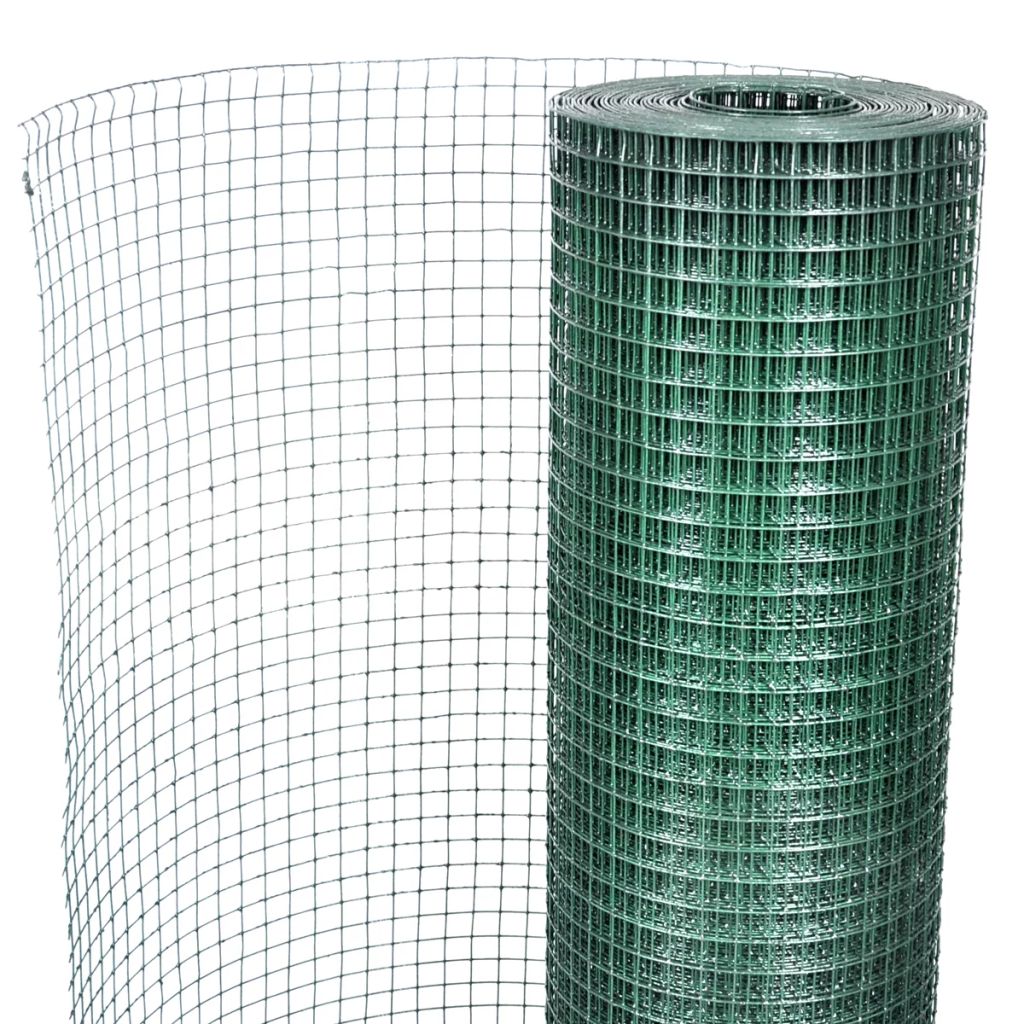 Vielinis Tinklas 1mx25m, Dengtas PVC, Galvanizuotas, Kvadratinės Akys