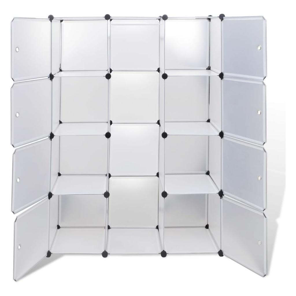 Modulinė spinta, 9 skyrių, balta, 37x115x150 cm