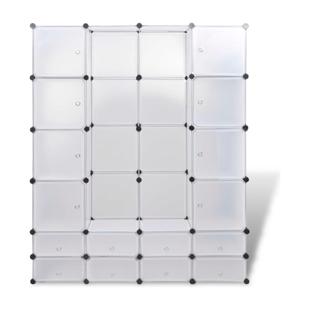 Modulinė spinta, 18 skyrių, balta 37 x 146 x 180,5 cm