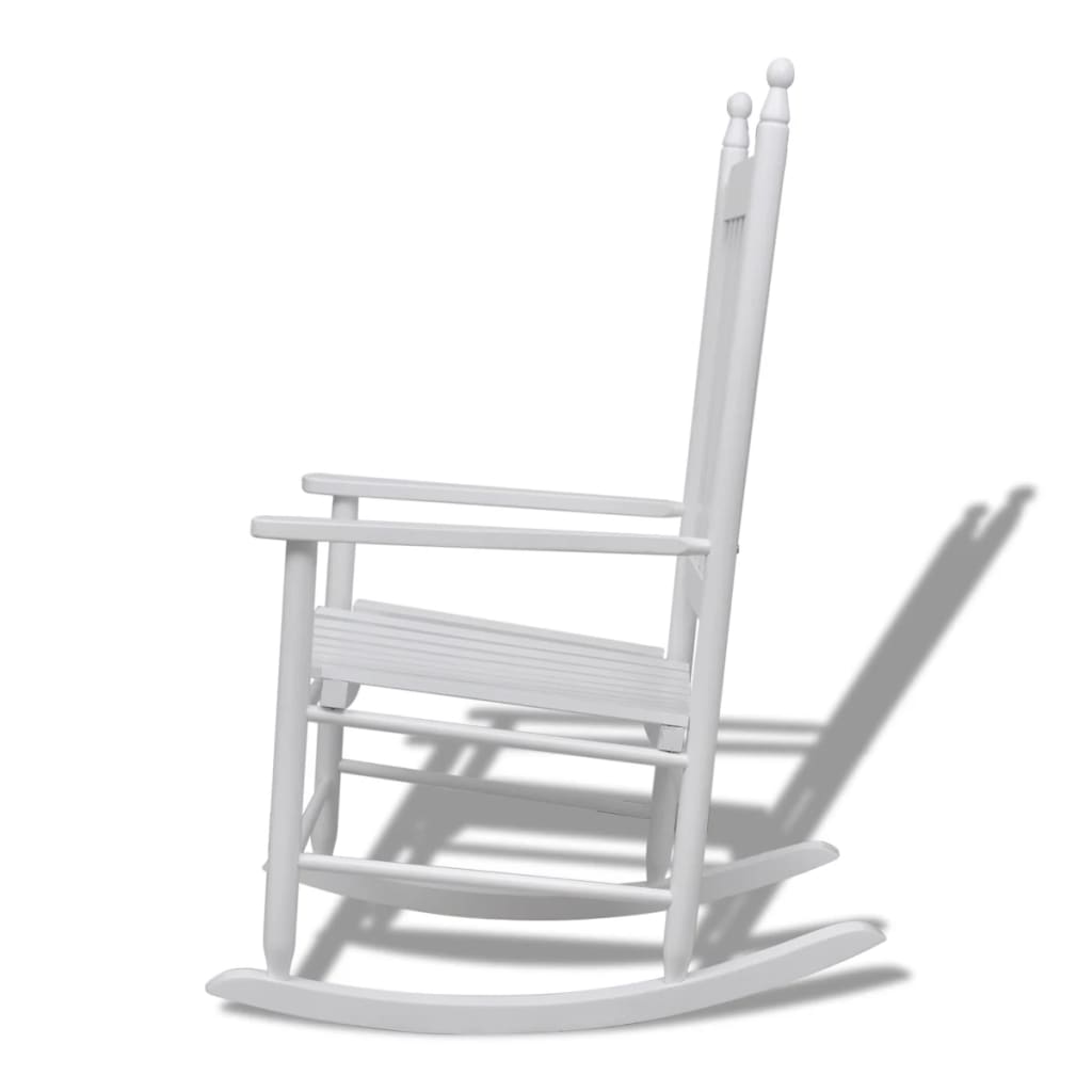 Supamoji kėdė su išlenkta sėdyne, balta, medinė