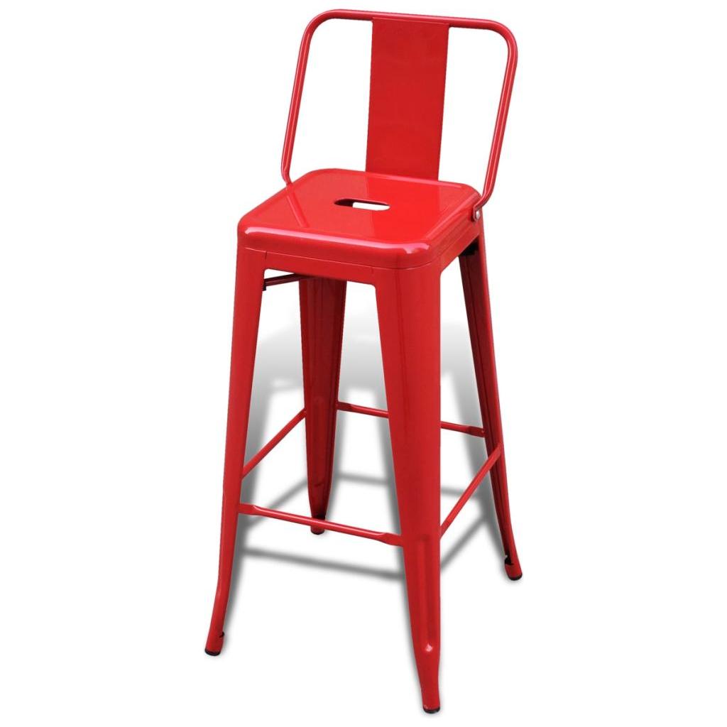 Baro kėdės, 2 vnt., kvadratinės, raudonos