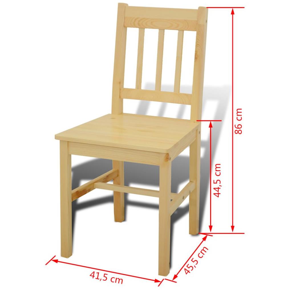 Medinis Valgomojo Stalas su  4 Kėdėmis, Natūralaus Medžio Spalvos