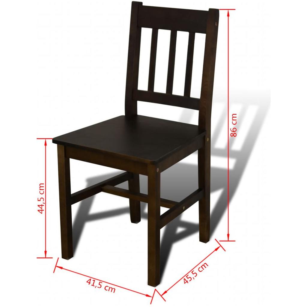 Medinis Valgomojo Stalas su  4 Kėdėmis, Rudos Spalvos