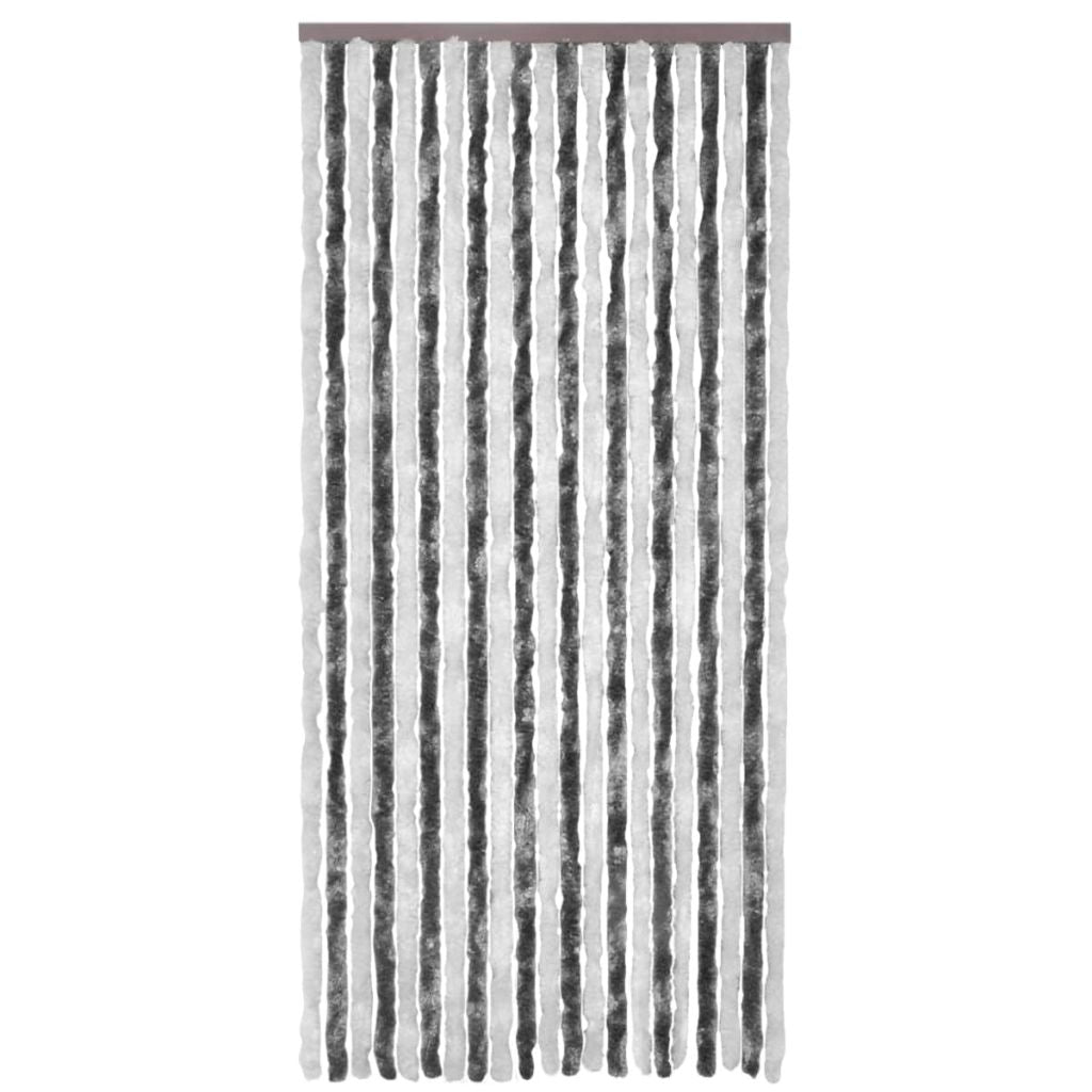 Užuolaida nuo vabzdžių, pilka ir balta, 100x220 cm, šenilis
