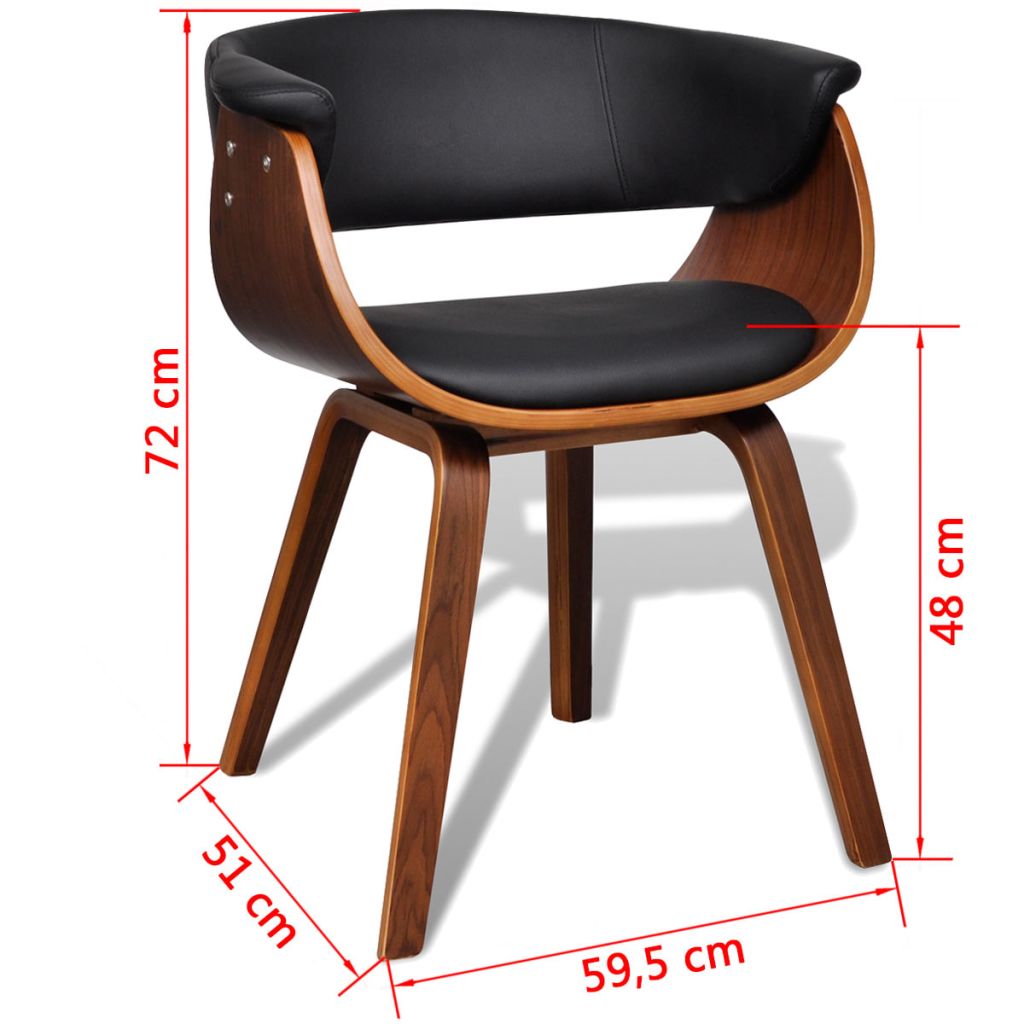 Valgomojo kėdės, 4 vnt., išlenkta mediena ir dirbtinė oda