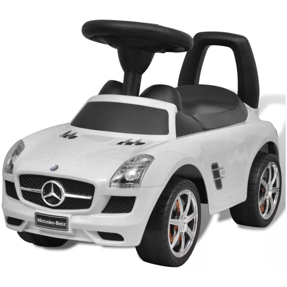 Mercedes Benz Vaikiškas Automobilis Paspirtukas, Baltas
