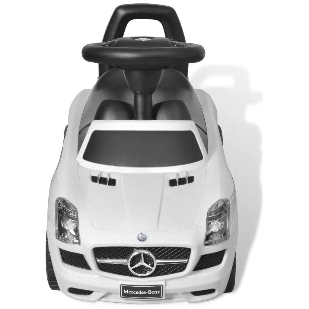 Mercedes Benz Vaikiškas Automobilis Paspirtukas, Baltas