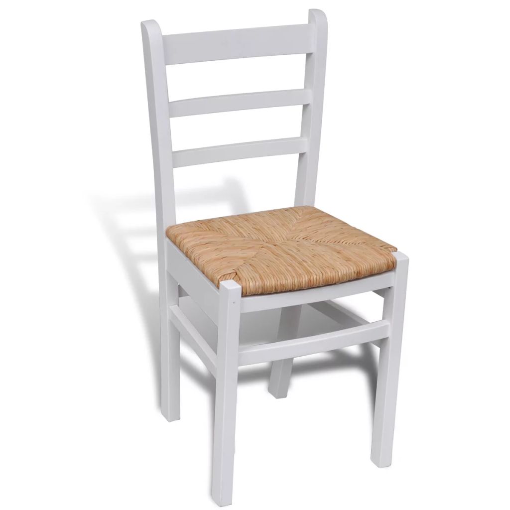 Valgomojo kėdės, 2 vnt., medinės, baltos