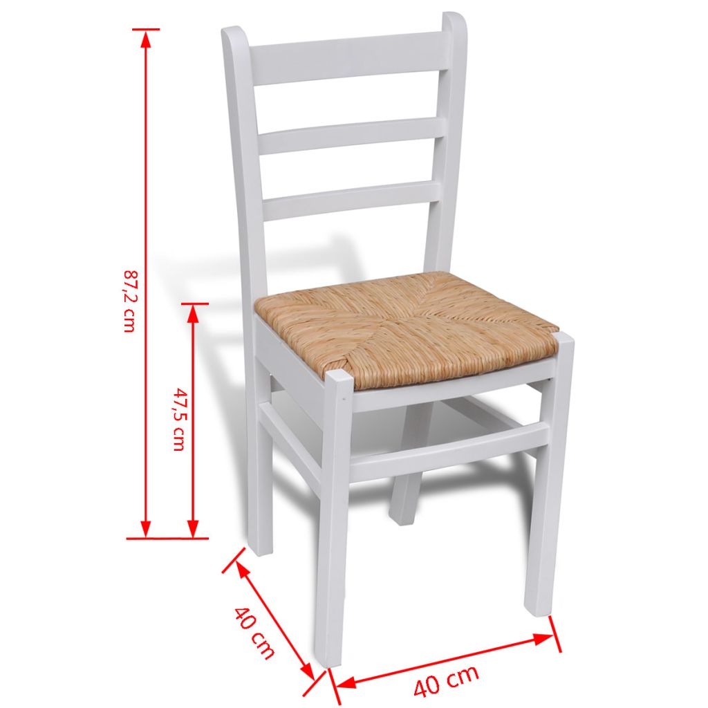 Valgomojo kėdės, 2 vnt., medinės, baltos