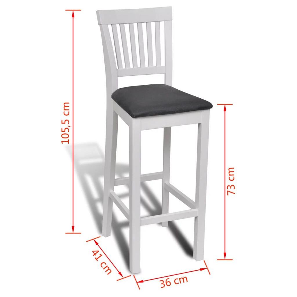 2 Baltai Dažytos Medinės Baro Kėdės
