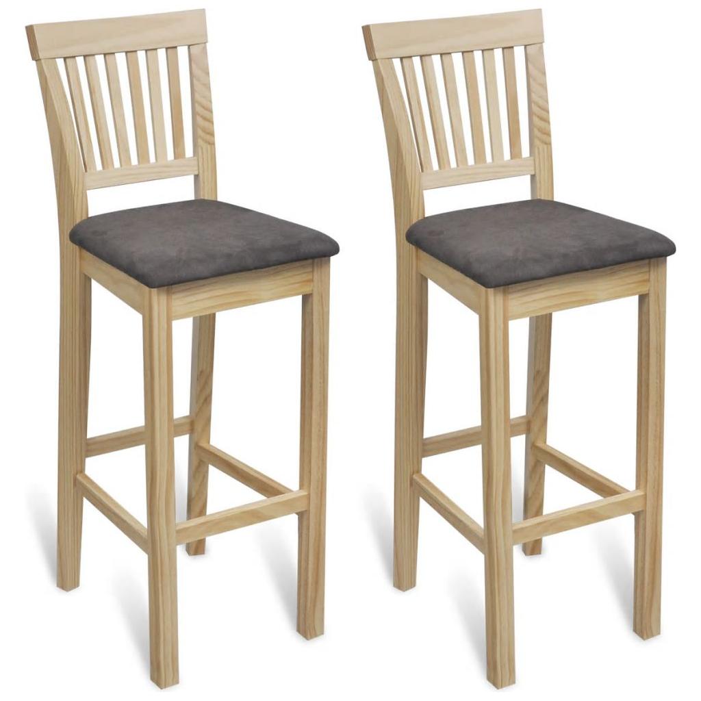 Baro kėdės, 2 vnt., mediena, natūralios spalvos