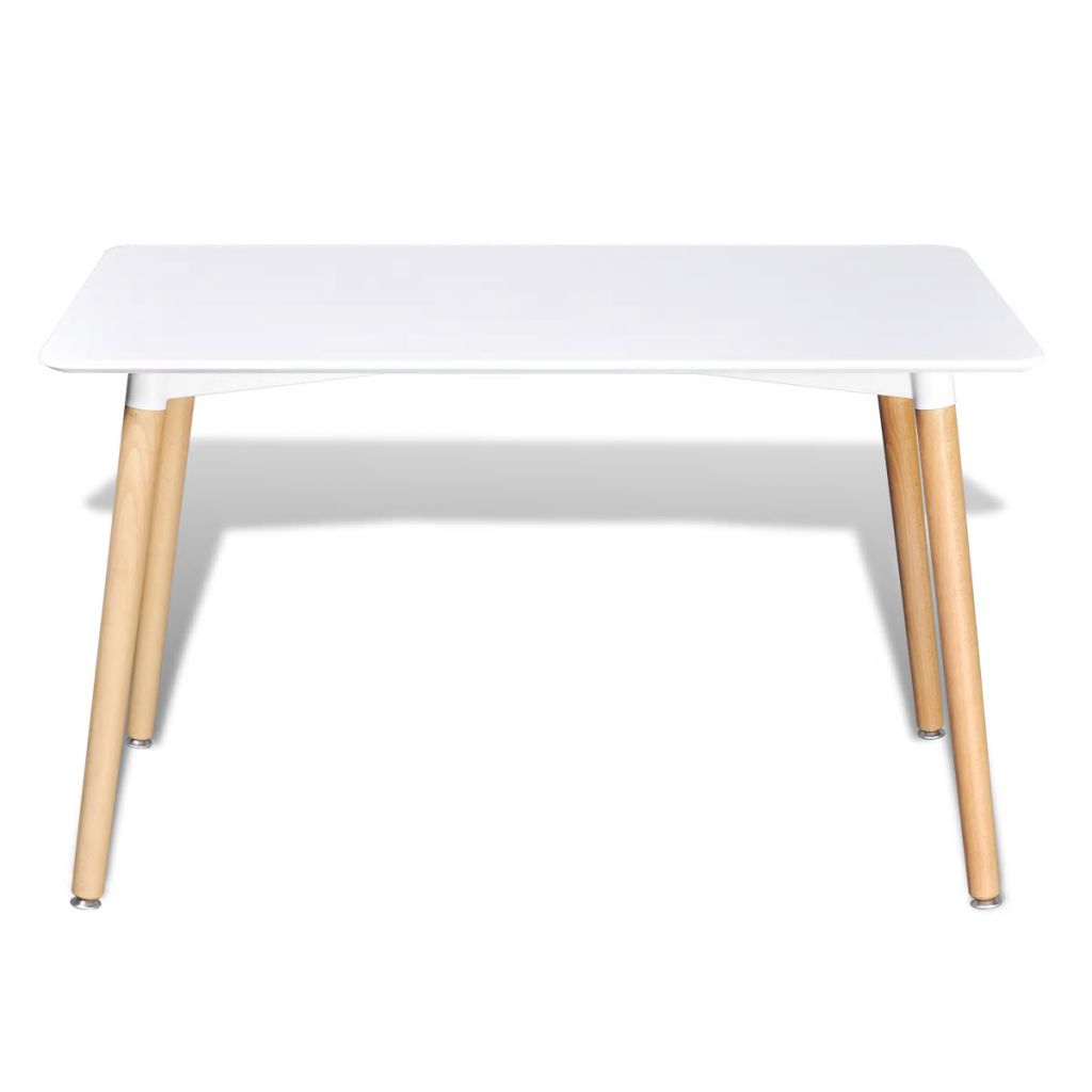 Valgomojo stalas, MDF, stačiakampio formos, baltos spalvos