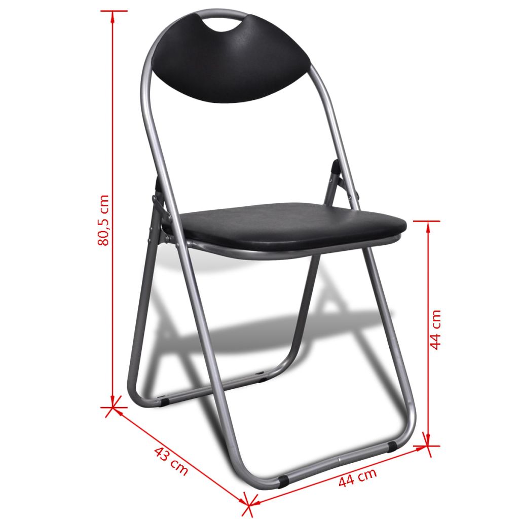Valgomojo kėdės, 2vnt., juodos, dirbtinė oda ir plienas