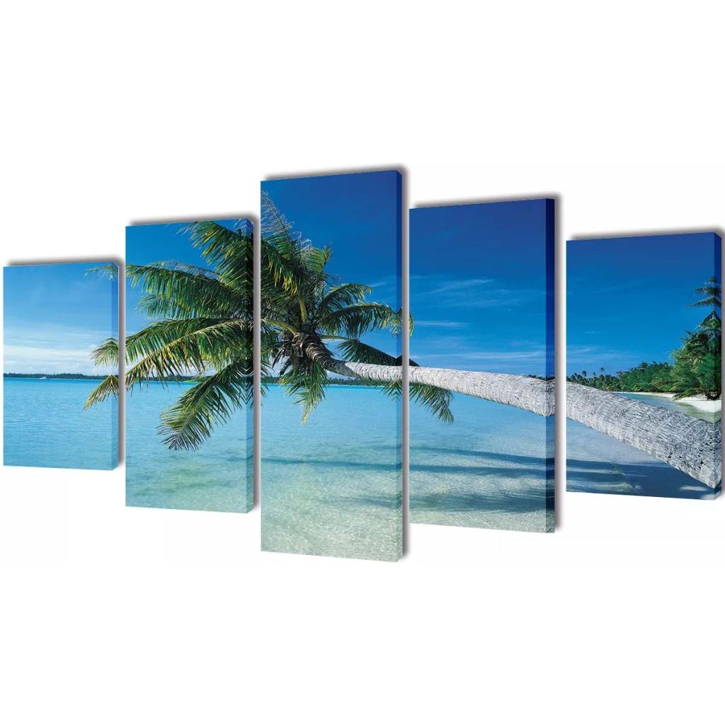 Fotopaveikslas "Paplūdimys ir Palmė" ant Drobės 100 x 50 cm