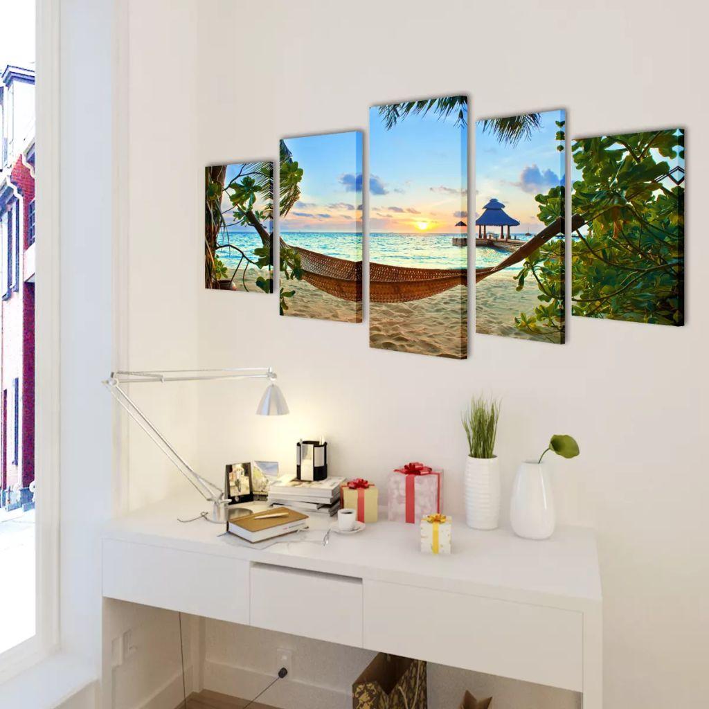 Fotopaveikslas "Paplūdimys ir Hamakas" ant Drobės 200 x 100 cm