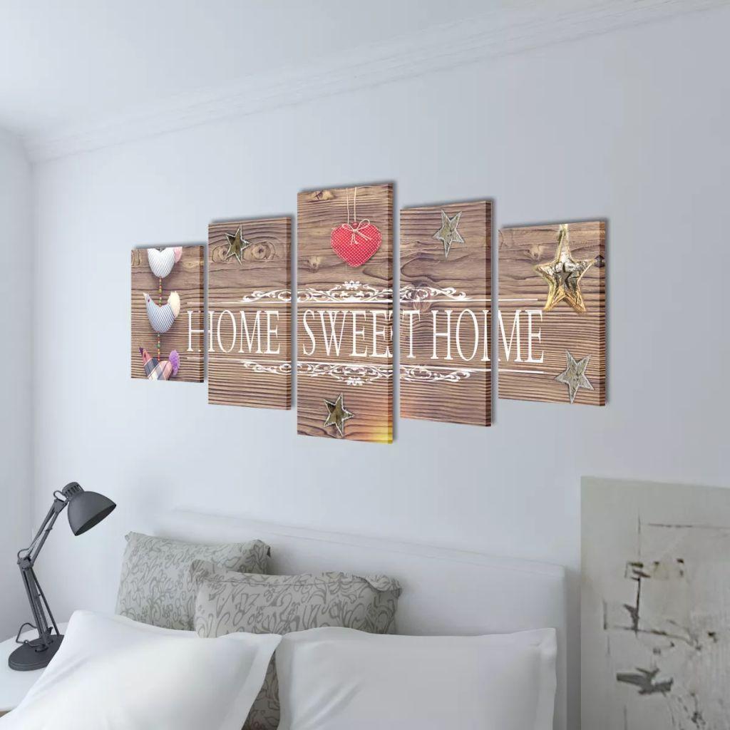 Fotopaveikslas su Užrašu "Home Sweet Home" ant Drobės 200 x 100 cm