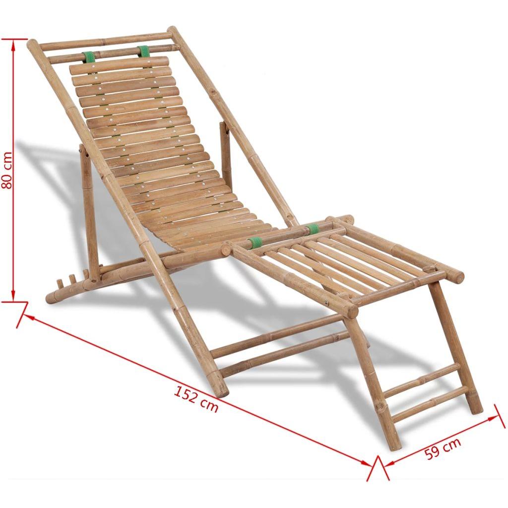 Lauko terasos krėslas su pakoju, bambukas