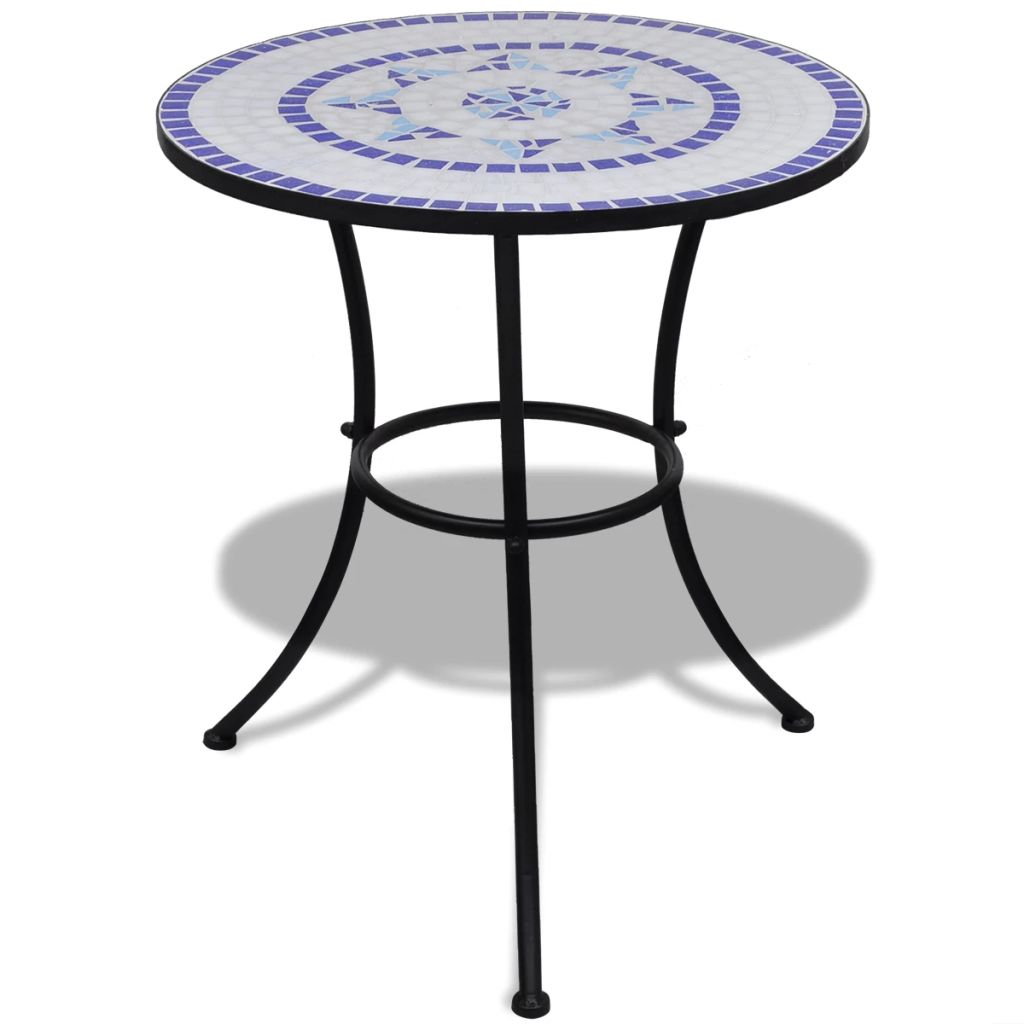 Stalas 60 cm, Mėlynos/Baltos Spalvos Mozaika
