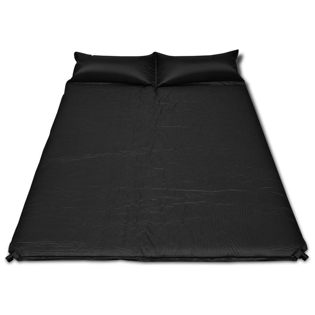 Juodas Prisipučiantis Miegojimo Kilimėlis 190 x 130 x 5 cm (Dvivietis)