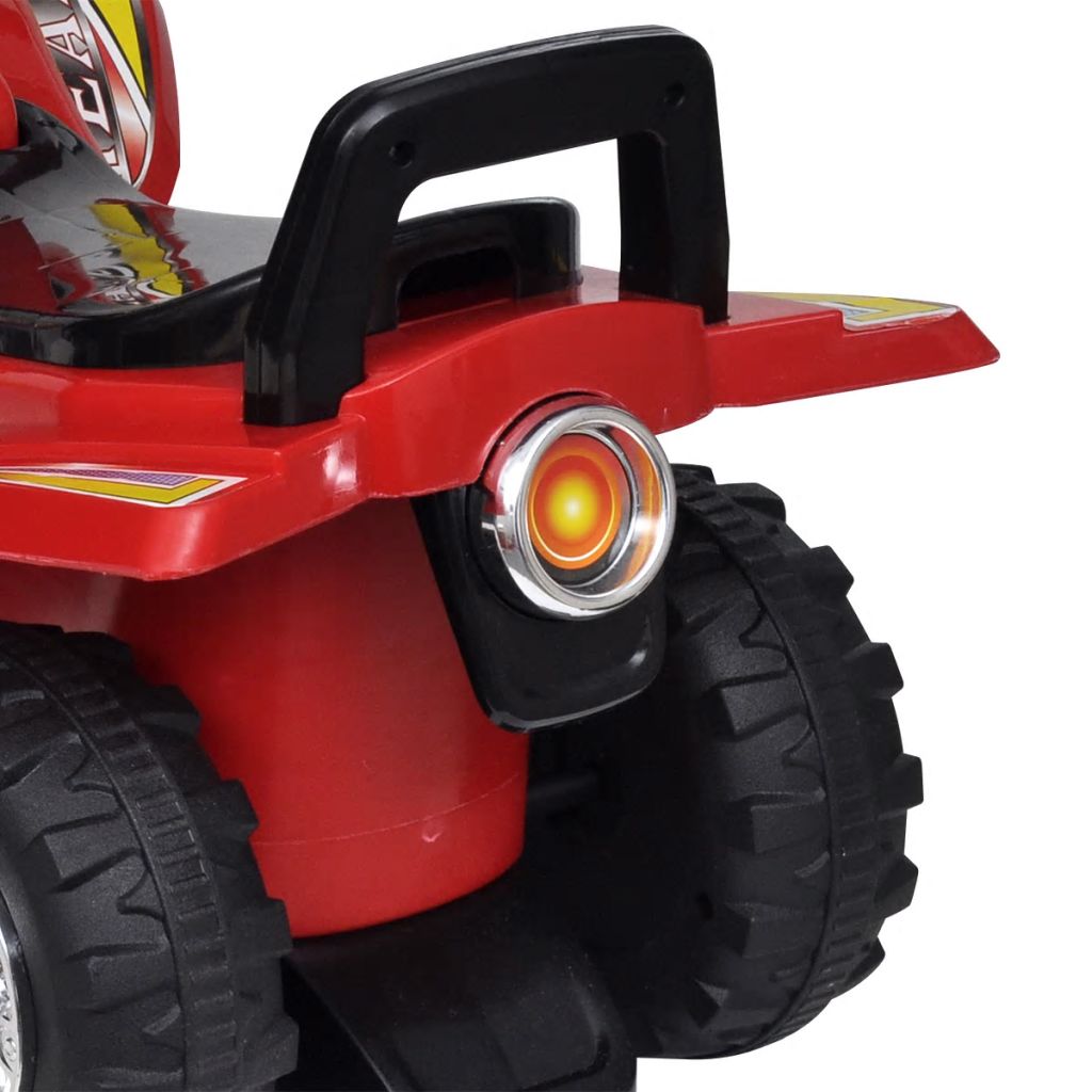 Raudonas vaikiškas keturratis motociklas su garsais ir švieselėmis
