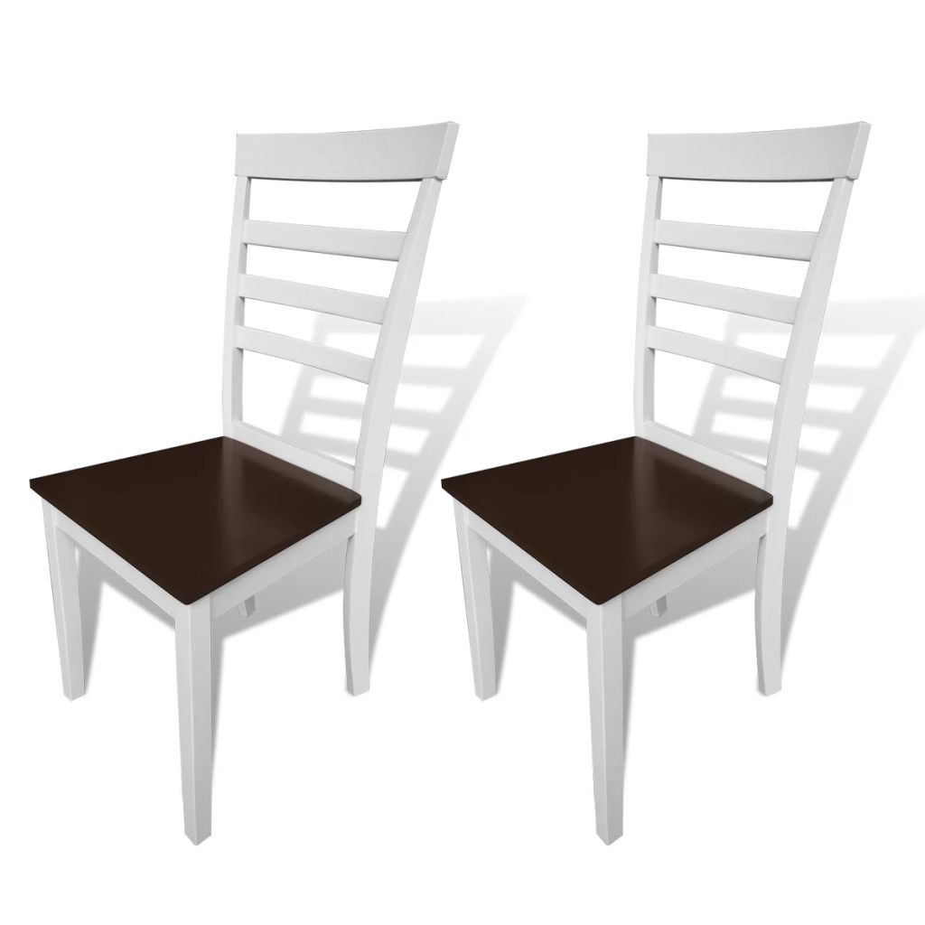 Valgomojo kėdės 2 vnt., masyvi mediena, rudos ir baltos
