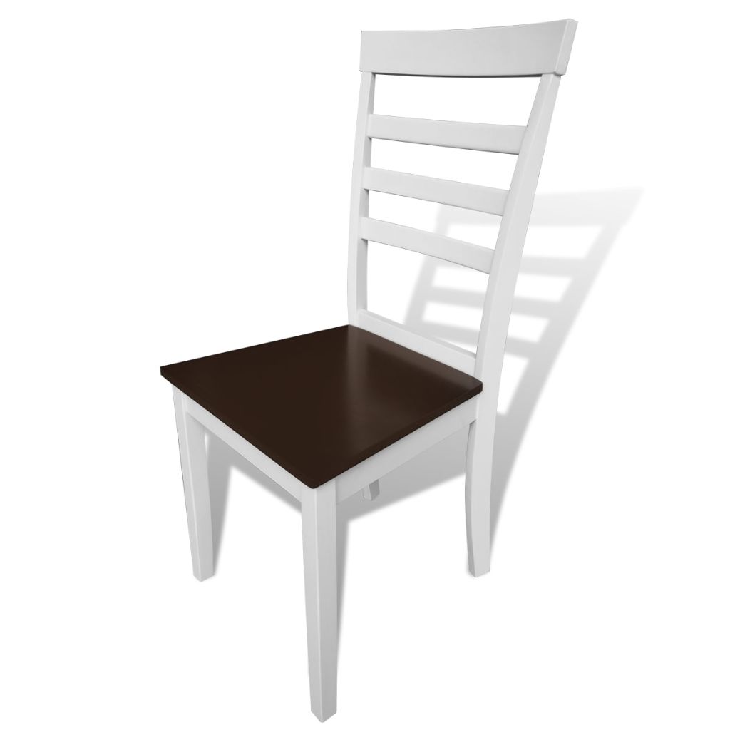 Valgomojo kėdės 2 vnt., masyvi mediena, rudos ir baltos