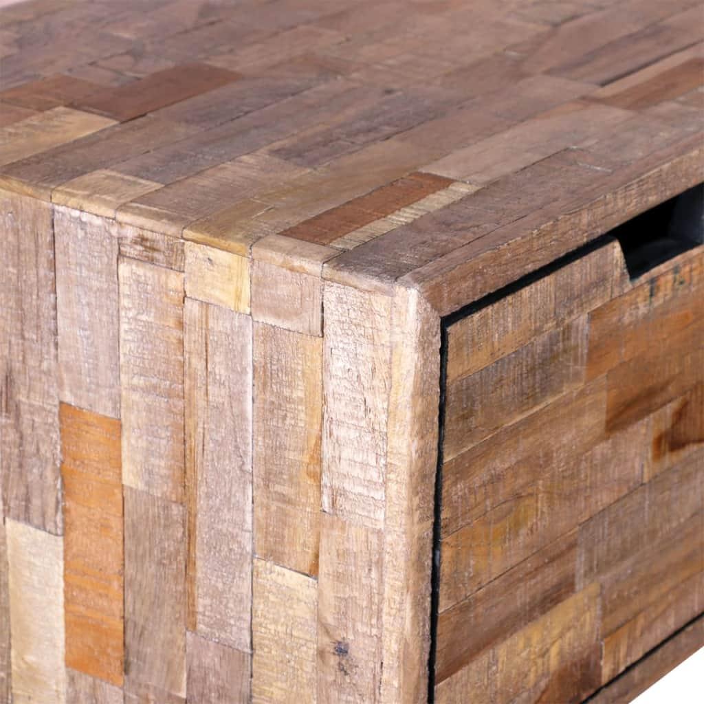 Konsolinis staliukas su 3 stalčiais, perdirbta tikmedžio med.