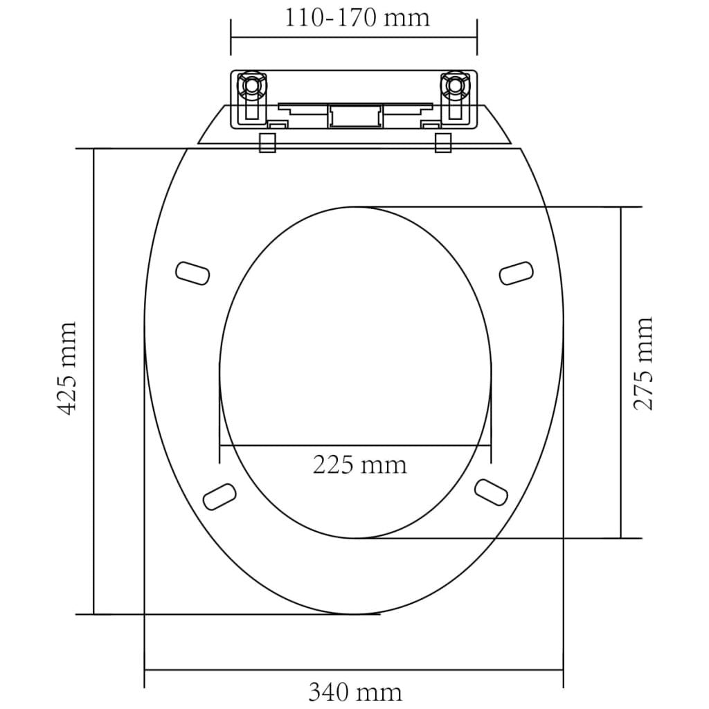 Klozeto sėdynė su Soft Close mechanizmu, ovali
