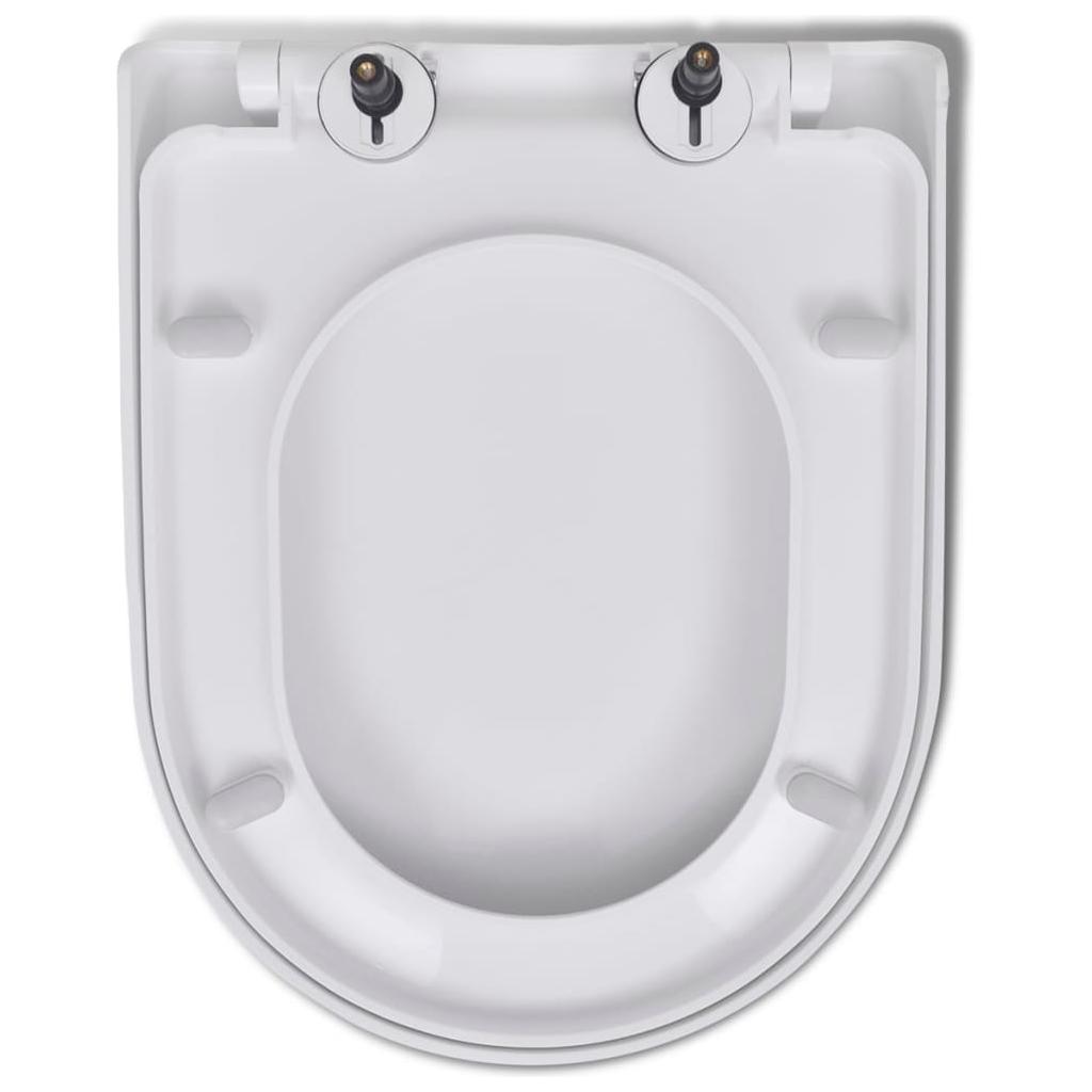 Klozeto sėdynė su Soft Close mechanizmu, kvadrato formos, balta