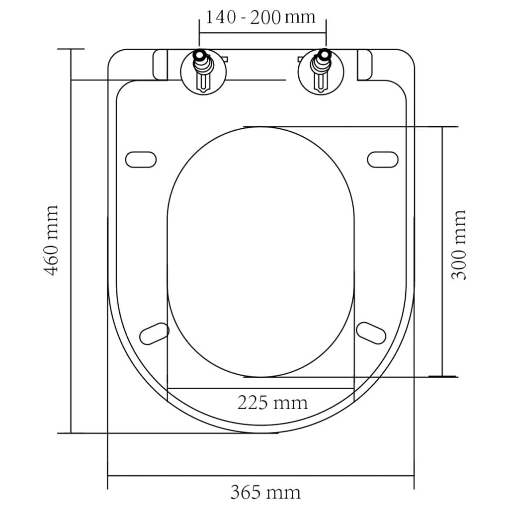 Klozeto sėdynė su Soft Close mechanizmu, kvadrato formos, balta