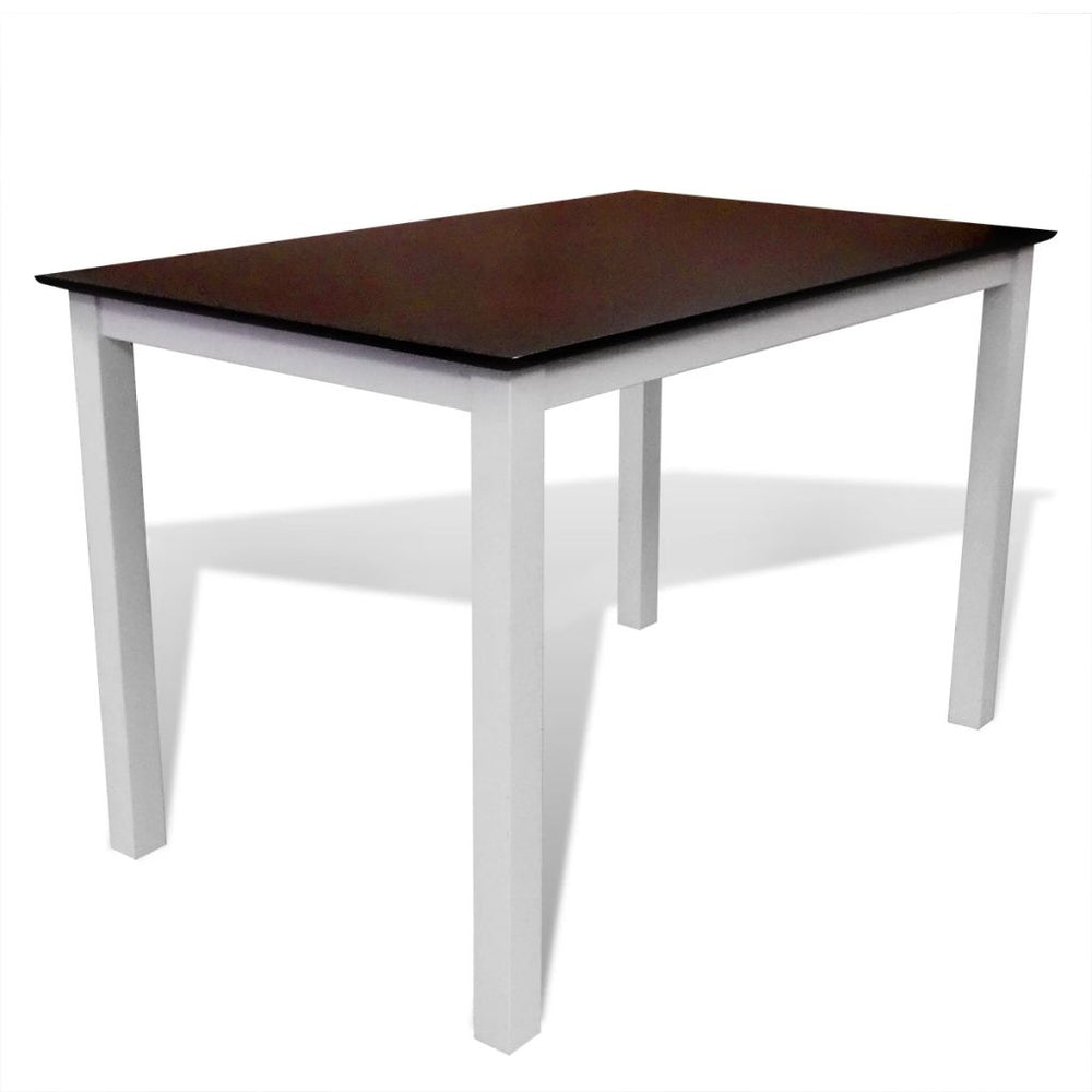 Valgomojo stalo ir 4 kėdžių komplektas, masyvi mediena, ruda/balta