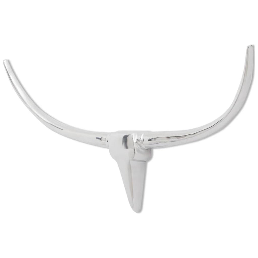 242337 Wall Mounted Aluminium Bull's Head Decoration Silver 96 cm