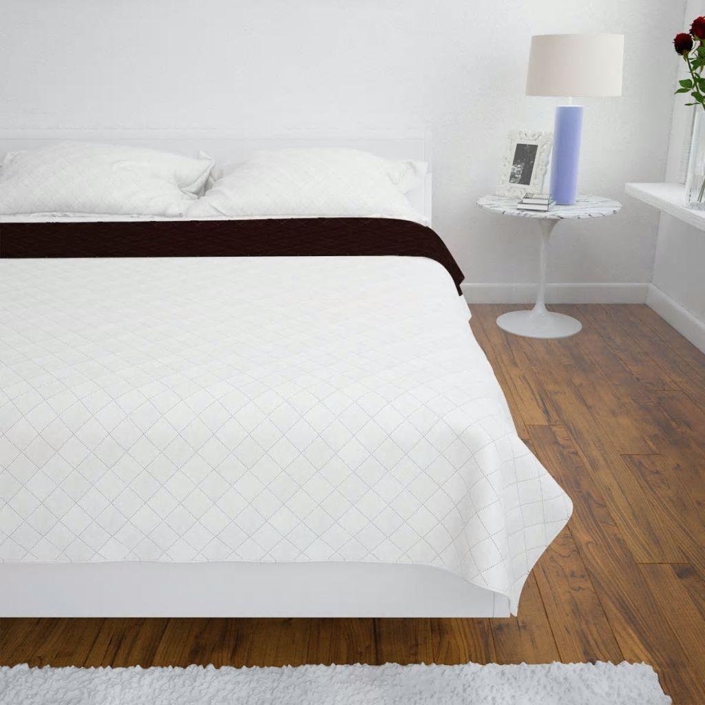 Dvipusis dygsniuotas lovos užtiesalas šviesiai rudas/rudas 220 x 240 cm
