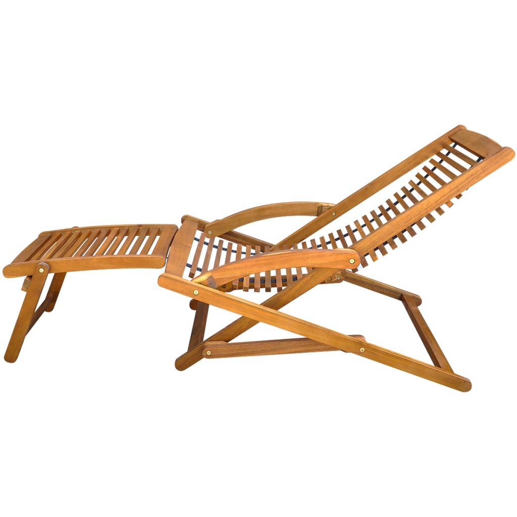 Terasos krėslas su atrama kojoms, akacijos mediena