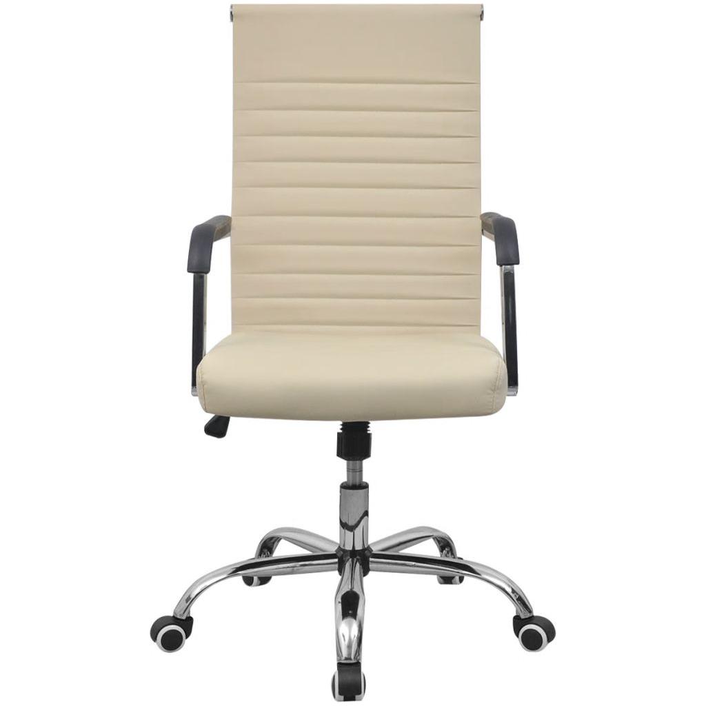 Biuro Kėdė, Dirbtinė Oda, 55 x 63 cm, Kreminės Spalvos