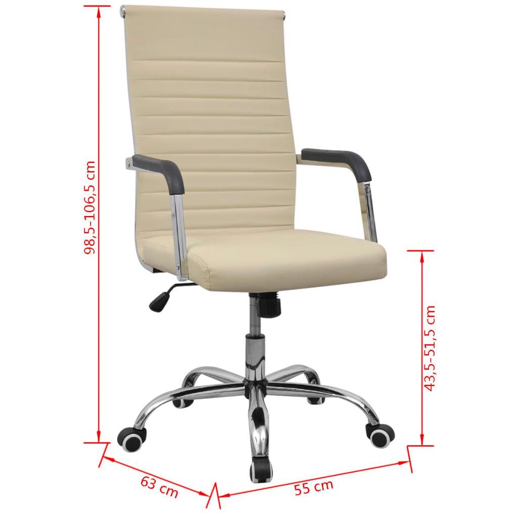 Biuro Kėdė, Dirbtinė Oda, 55 x 63 cm, Kreminės Spalvos