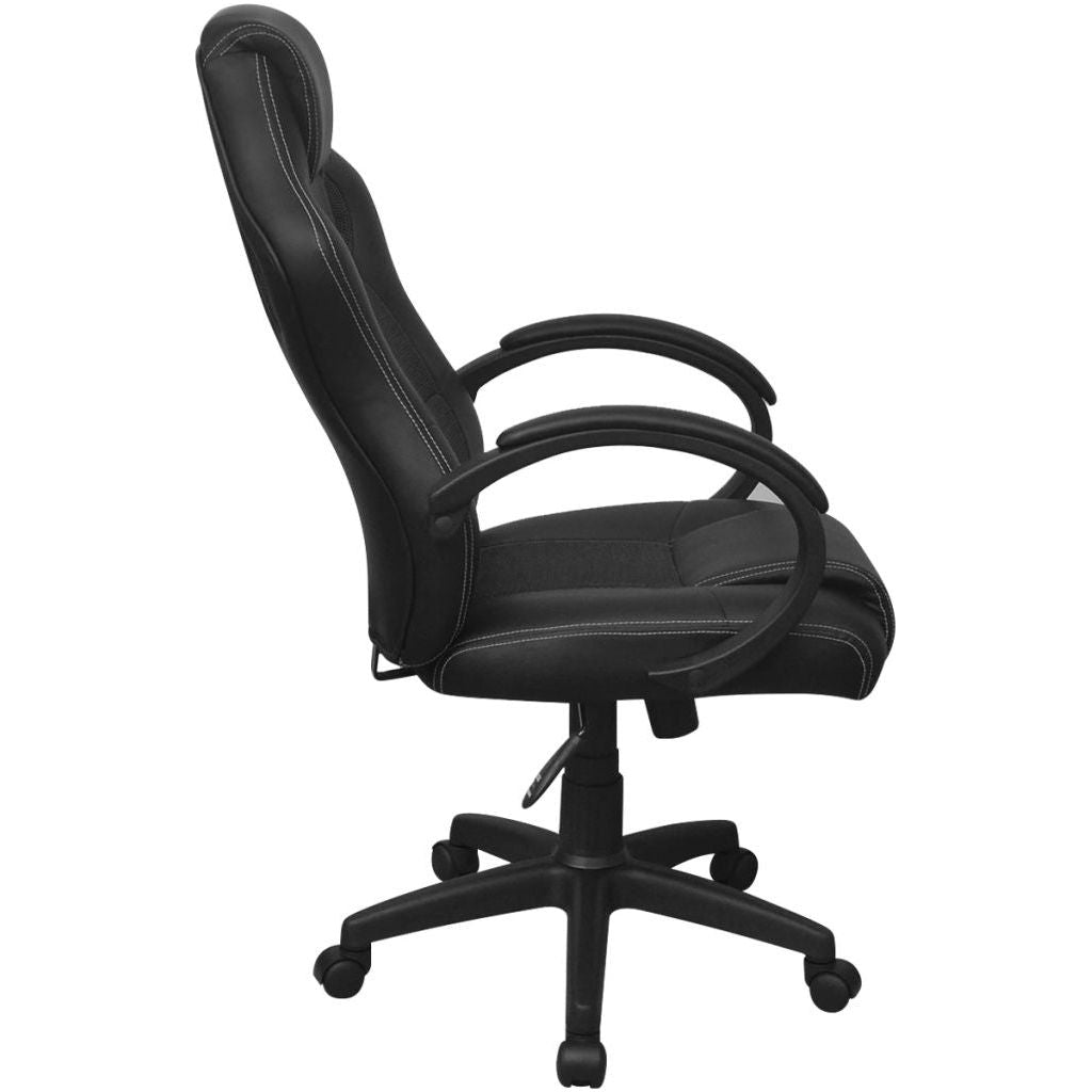 Biuro Kėdė, Sportinės Sėdynės Stiliaus, Juoda, Dirbtinė Oda