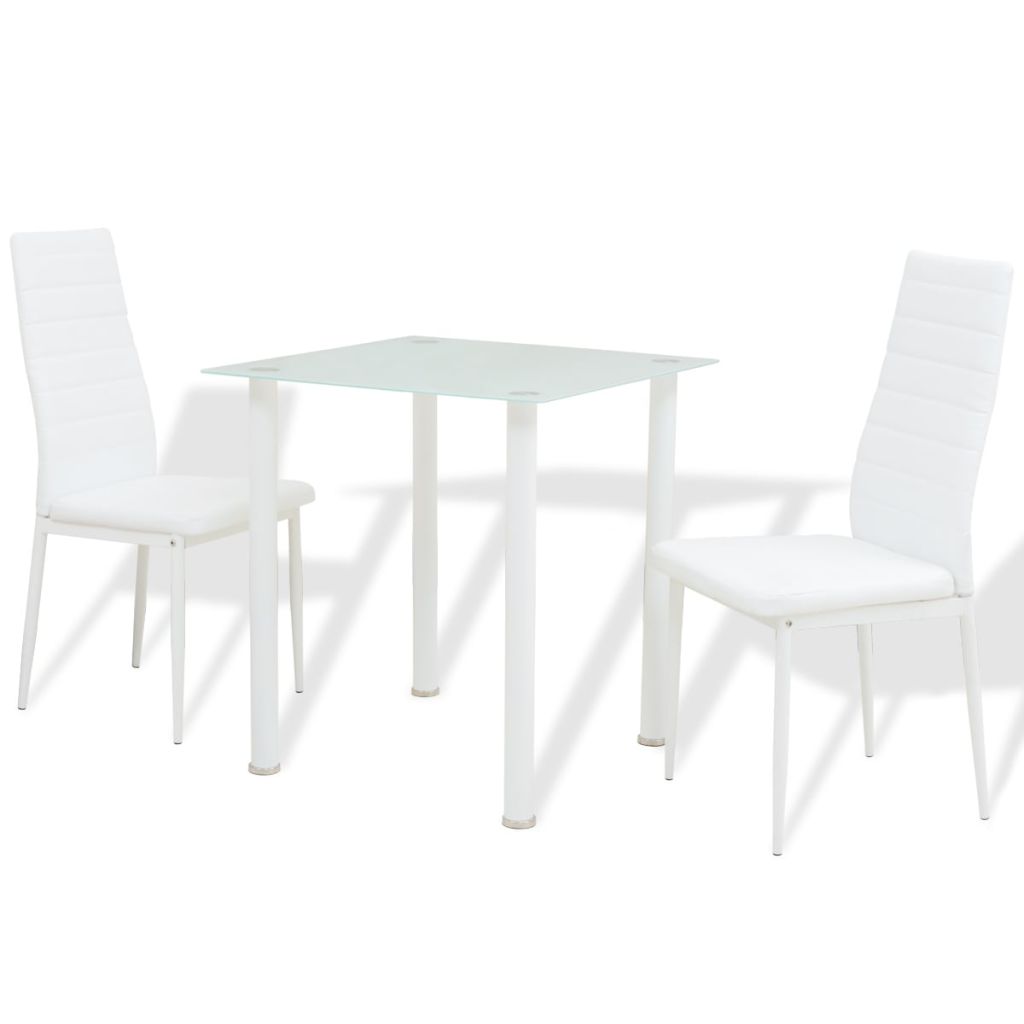 Valgomojo stalo ir kėdžių komplektas, baltos spalvos