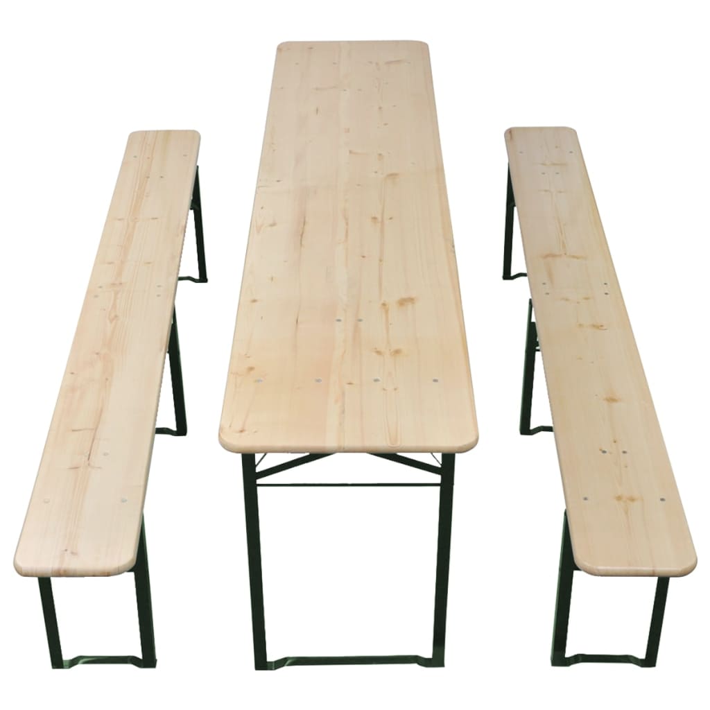 Sulankst. alaus stalas su 2 suoliukais, 220 cm, eglės mediena