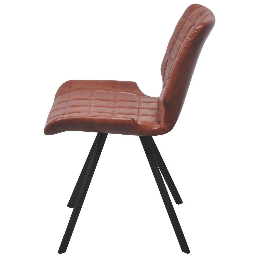 Valgomojo kėdės, 4 vnt., dirbtinė oda, rudos