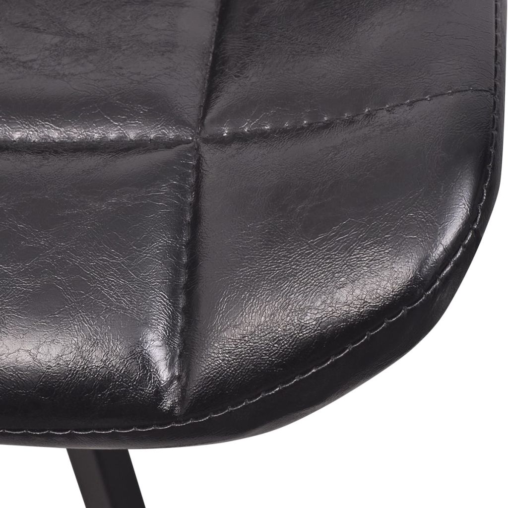 Valgomojo kėdės, 2 vnt., dirbtinė oda, juodos