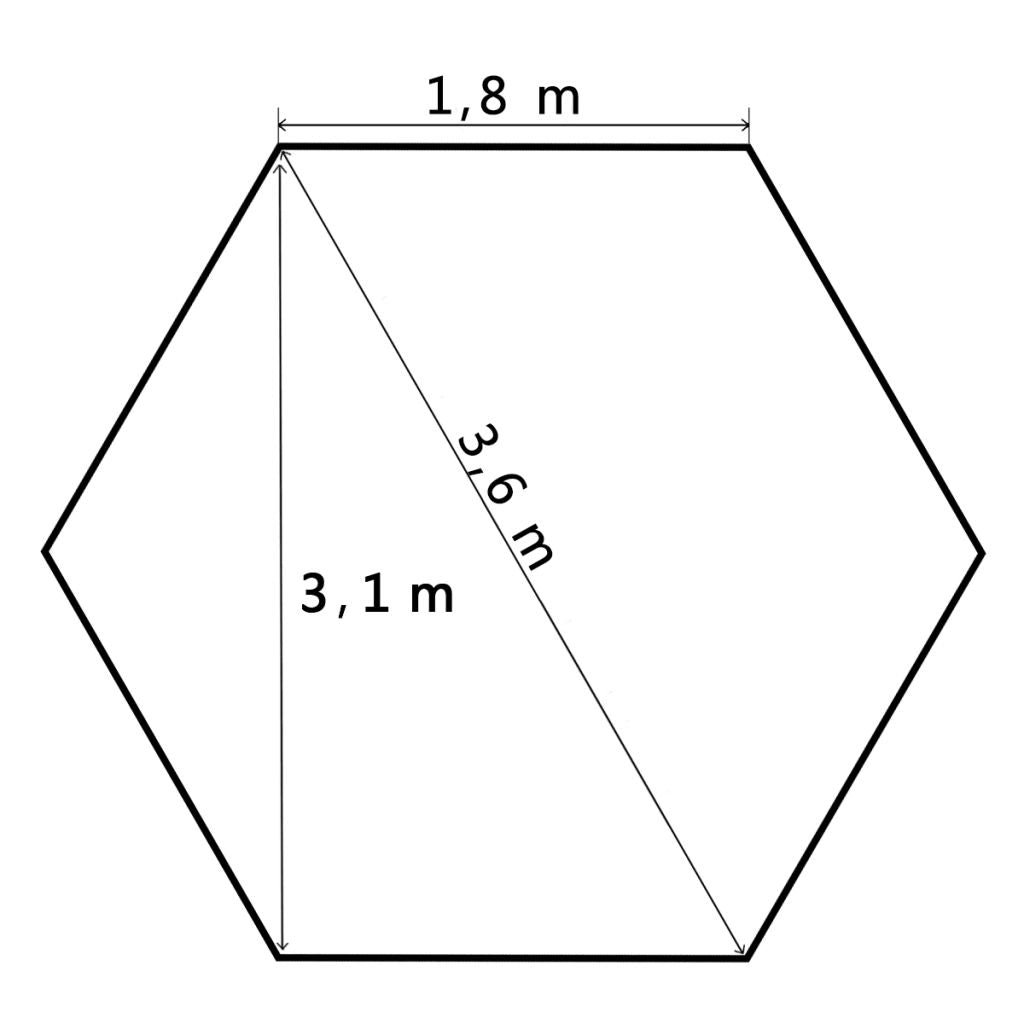 Šešiakampė sulankstoma pavėsinė, 6 sienelės, pilka, 3,6x3,1m
